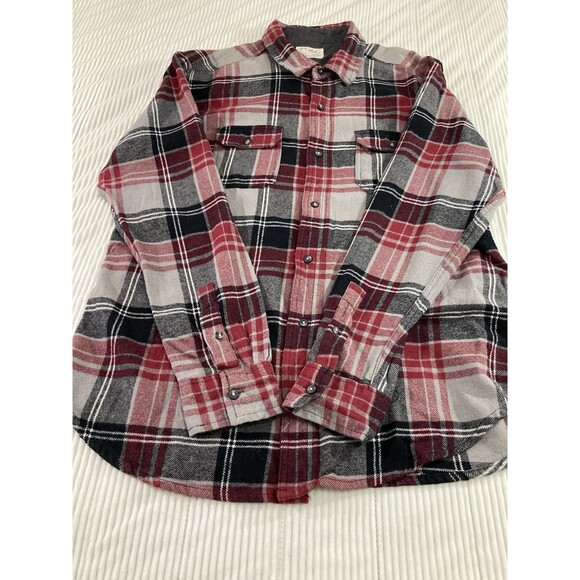 PD&C Men’s XXL Plaid Flannel Button Down Shirt Long Sleeve Casual Outdoor - Picture 4 of 9